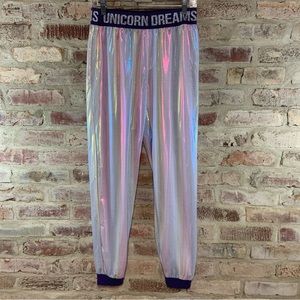 Unicorn dreams iridescent shiny joggers small